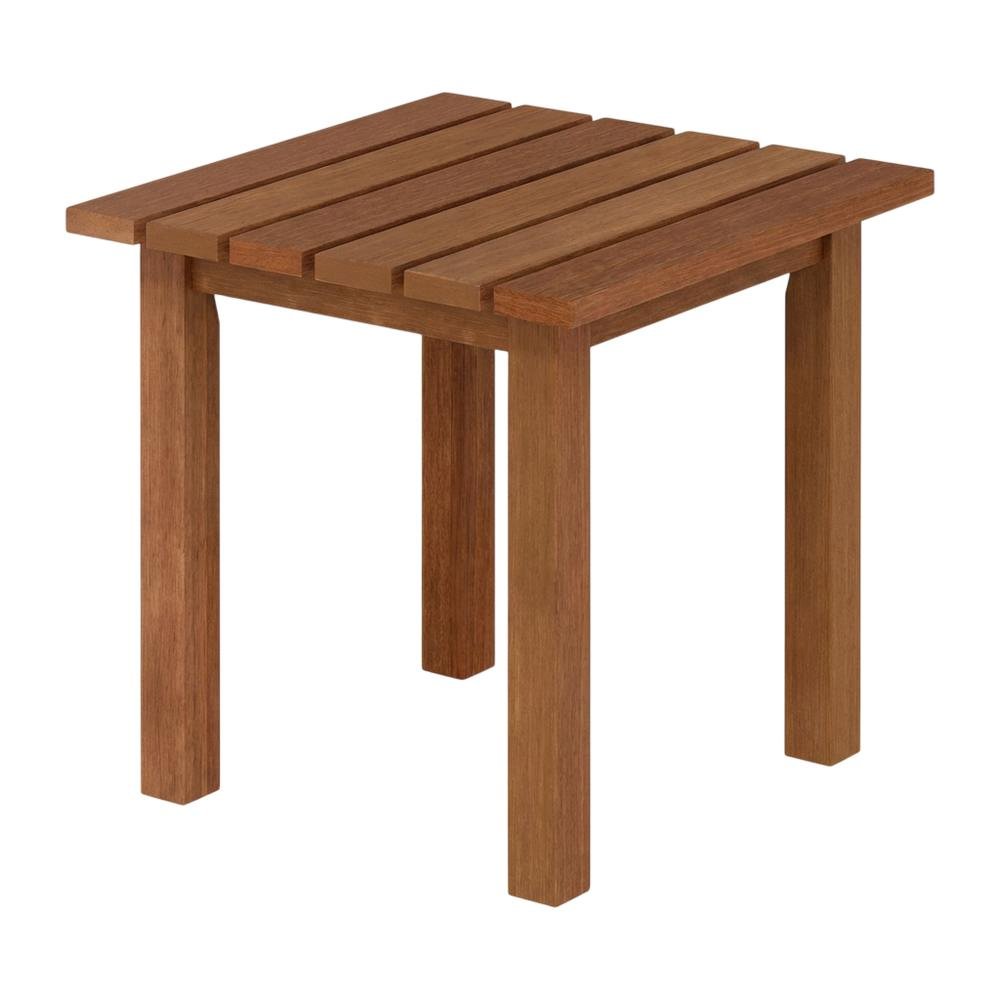 Teak Oil Outdoor Patio End Table In Finish For Garden, Porch. Picture 1