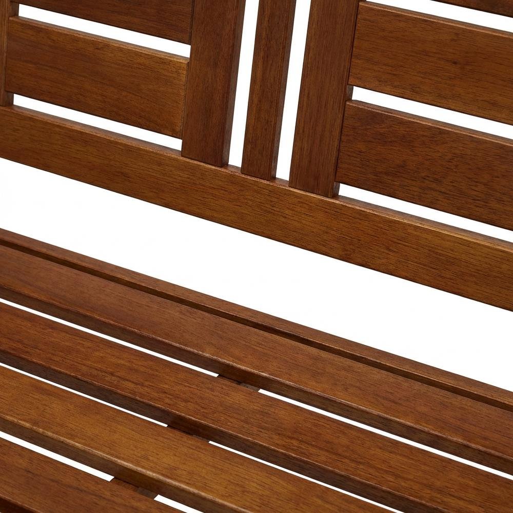 Teak Wood Porch Swing with Stand in Light Finish, Durable Outdoor Furniture. Picture 5