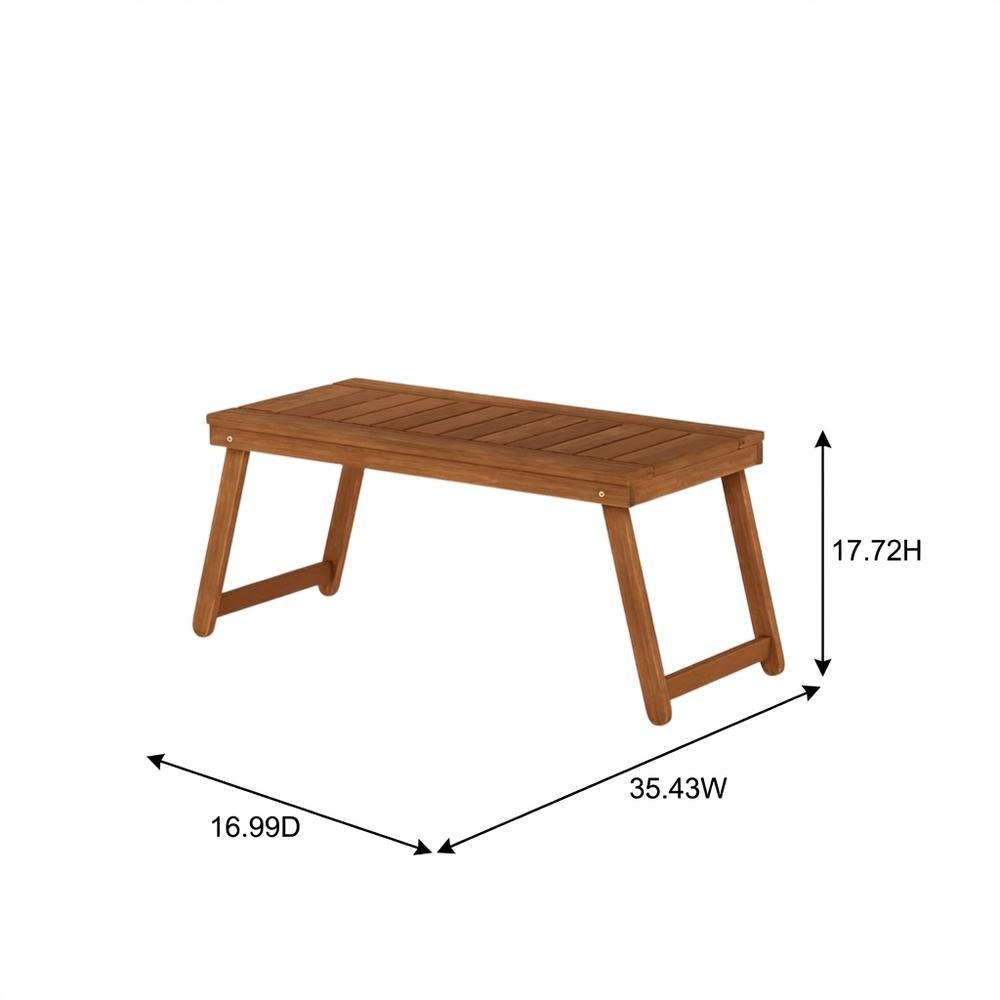 Portable Hardwood Folding Coffee Table, Outdoor Bistro Setting, Sturdy Design. Picture 7