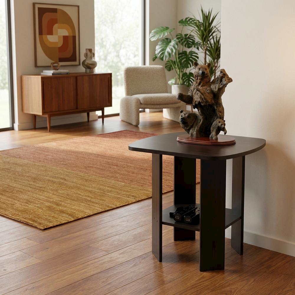 Espresso, End Side Table, Quality Build, Durable Wood Frame. Picture 3