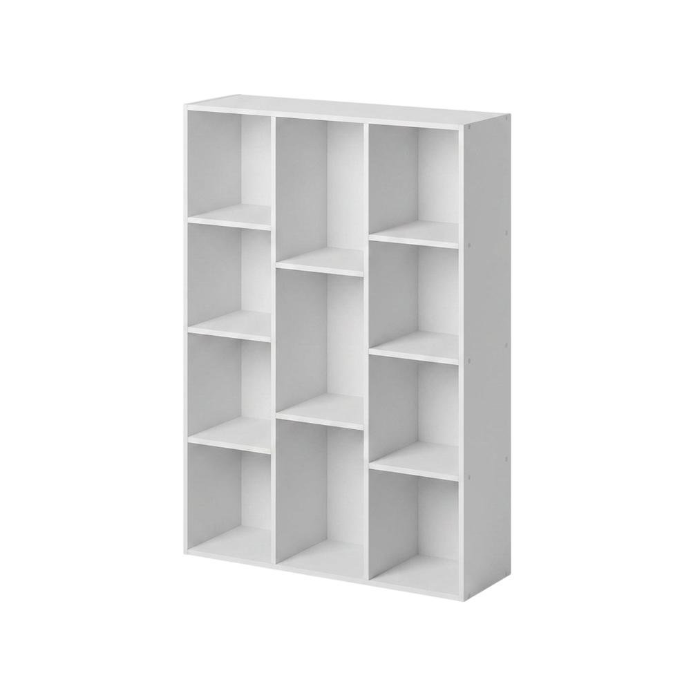 White 11-Cube Open Shelf Storage Organizer, 29 Inch Wide, Closet. Picture 1