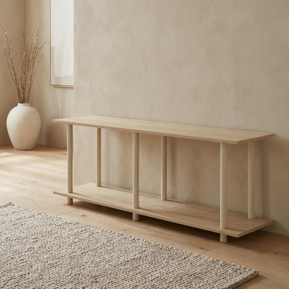 Bauhaus Oak, Side Table, Quality Build, Durable Wood Frame. Picture 3