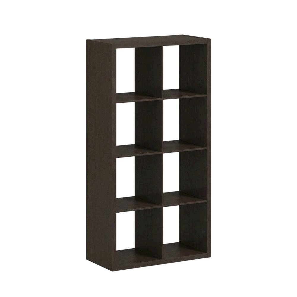 Black Wood Open Back Extra Tall Closet Storage Organizer Shelf. Picture 1