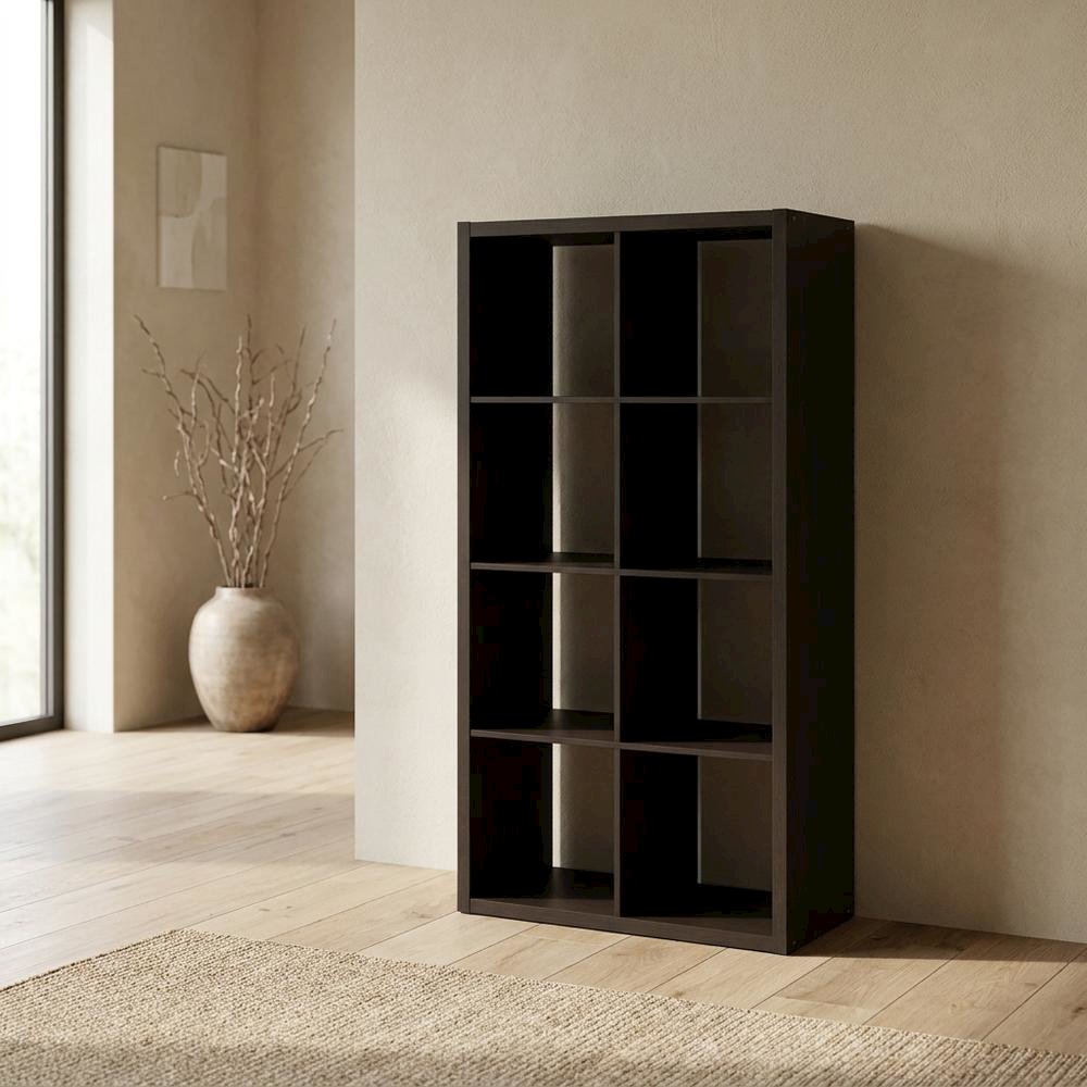Black Wood Open Back Extra Tall Closet Storage Organizer Shelf. Picture 2