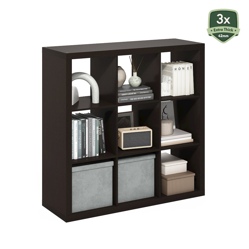 Cubicle Extra Thick Frame Decorative Cube Storage Organizer, 9-Cube, White. Picture 5