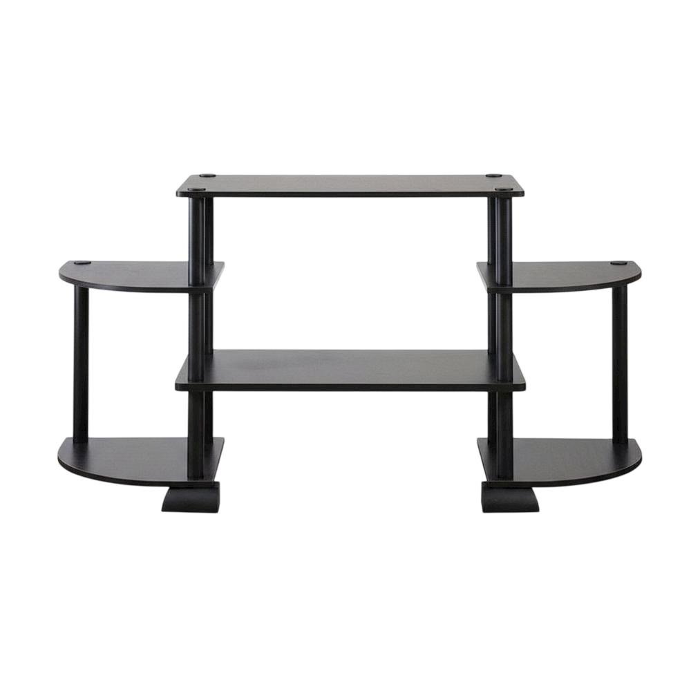 TV stand in Espresso/Black, composite wood, PVC tubes, modern style. Picture 4