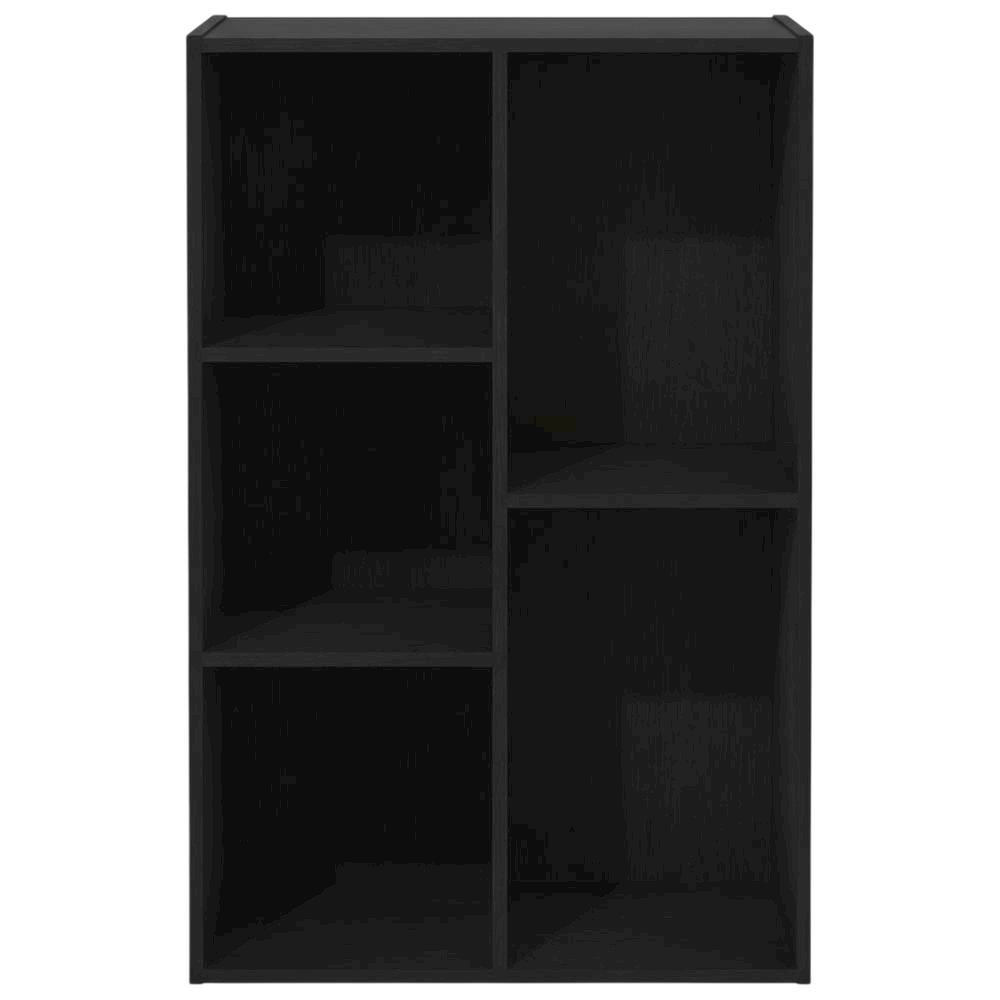 Black Reversible Cube Storage Shelf With Open Compartments And Durable Finish. Picture 4
