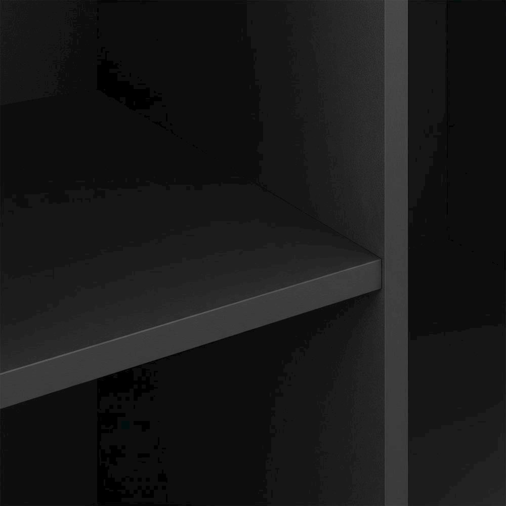 Black Reversible Cube Storage Shelf With Open Compartments And Durable Finish. Picture 5