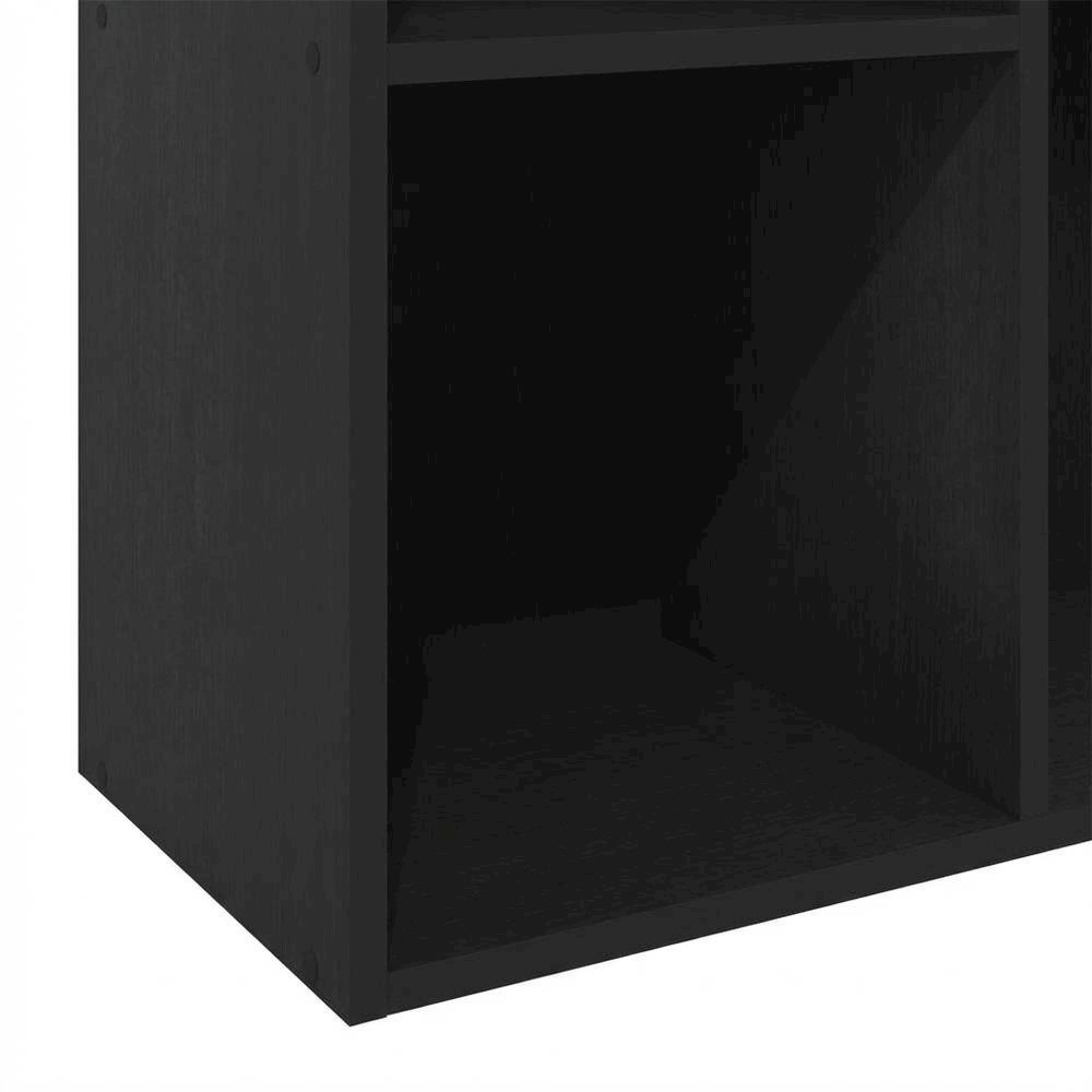 Black Reversible Cube Storage Shelf With Open Compartments And Durable Finish. Picture 6