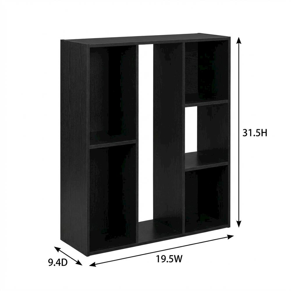 Black Reversible Cube Storage Shelf With Open Compartments And Durable Finish. Picture 7
