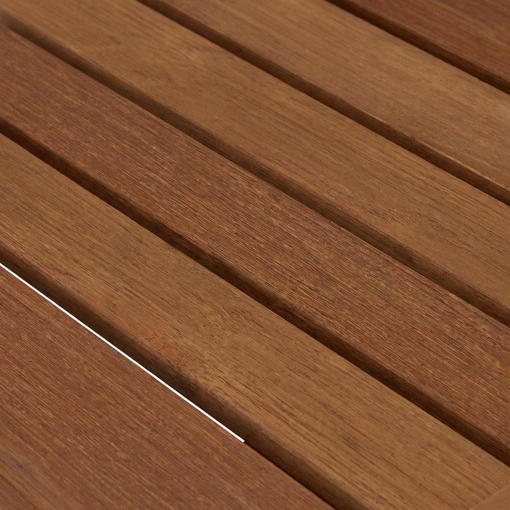Teak Oil Outdoor Patio End Table In Finish For Garden, Porch. Picture 5