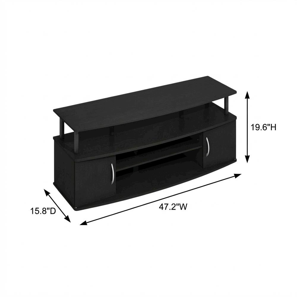 Darkwood Large Entertainment Center for TVs up to 55 inches with Storage. Picture 7