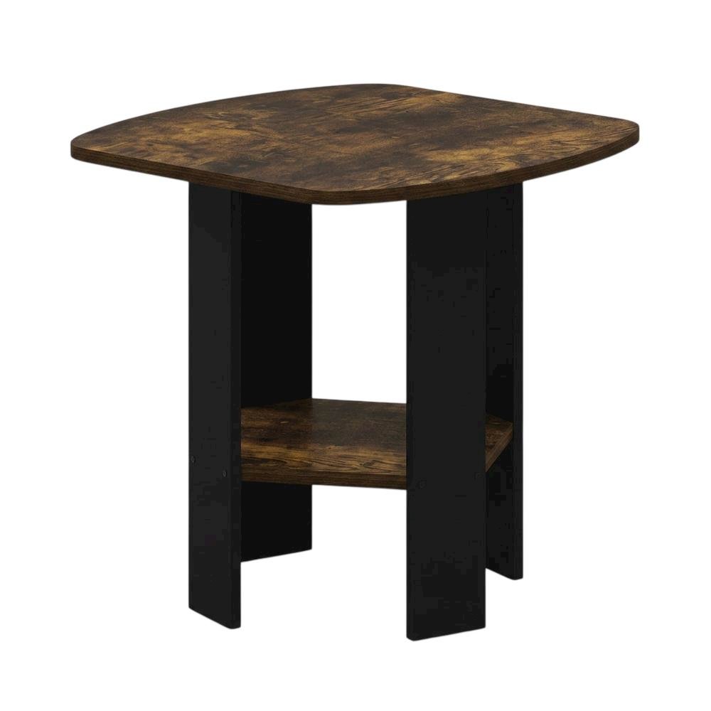 Amber Pine and Black Finish Accent End Table for Living Room. Picture 1