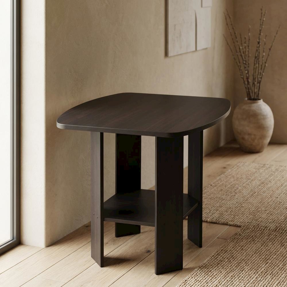 Espresso, End Side Table, Quality Build, Durable Wood Frame. Picture 2