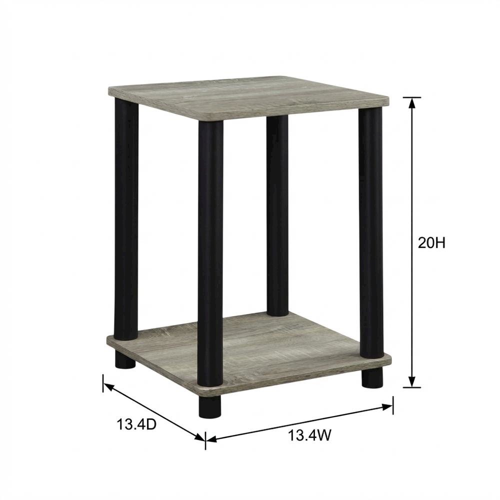 French Oak Grey and Black End Table with Modern Style. Picture 7