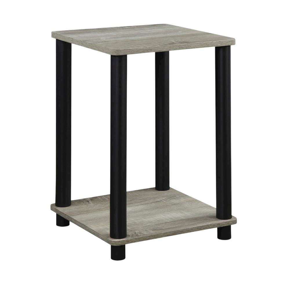 French Oak Grey and Black End Table with Modern Style. Picture 1