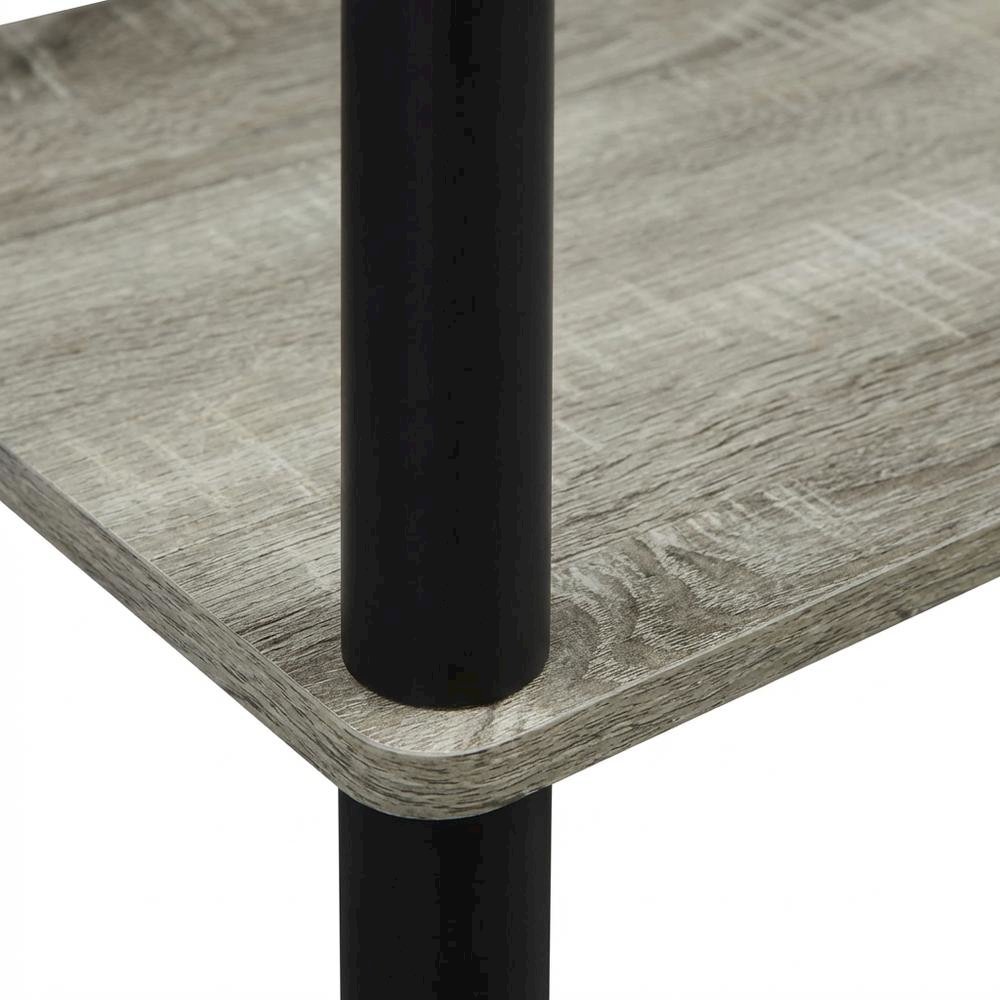 French Oak Grey and Black End Table with Modern Style. Picture 6
