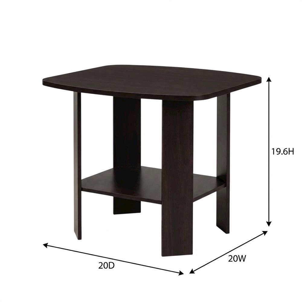 Espresso, End Side Table, Quality Build, Durable Wood Frame. Picture 7
