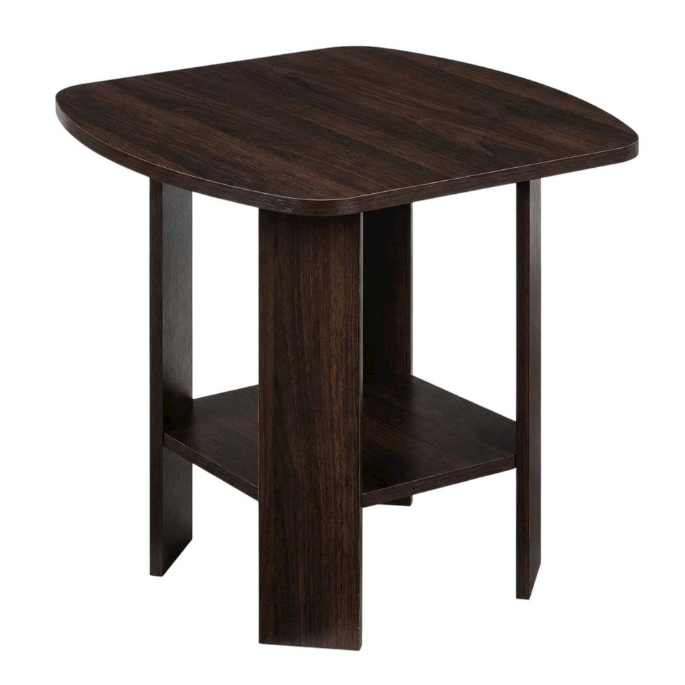 Espresso, End Side Table, Quality Build, Durable Wood Frame. Picture 1