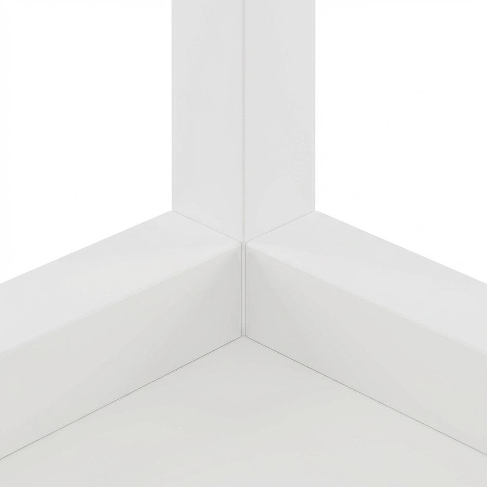 White, Side Table, Quality Build, Durable Wood Frame. Picture 6