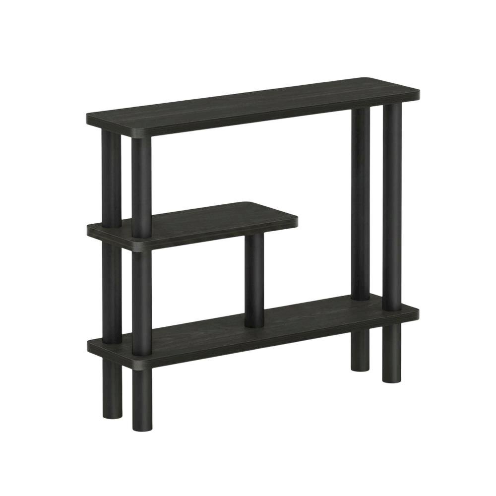 Brown Slim Entryway Storage Rack, Composite Wood, 4 Shelves, Wall-Side. Picture 1