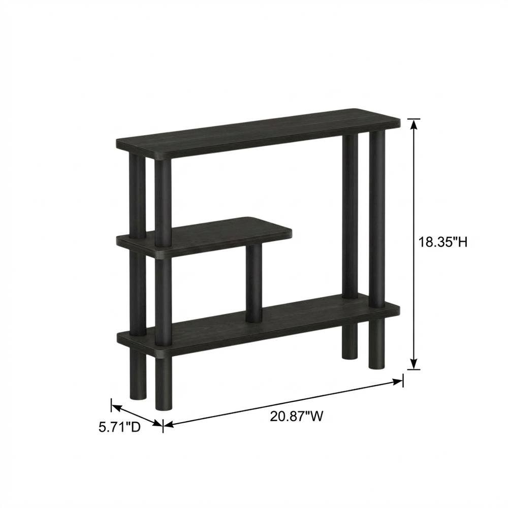 Brown Slim Entryway Storage Rack, Composite Wood, 4 Shelves, Wall-Side. Picture 7
