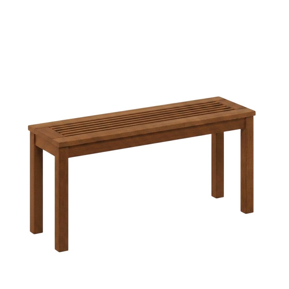 Natural Hardwood Bench, Teak Oil Finish, Backless Garden Seat. Picture 1