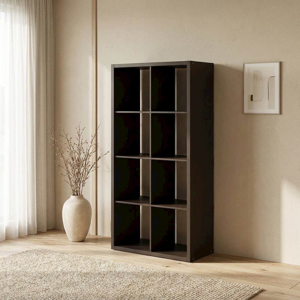 Black Wood Open Back Extra Tall Closet Storage Organizer Shelf. Picture 3