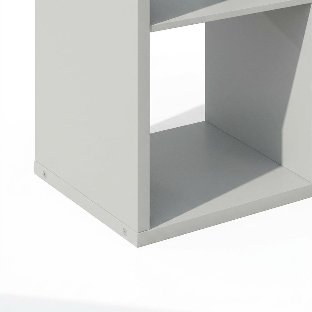 Gray Wood Open Back Closet Storage Organizer Shelf Cabinet Unit. Picture 6