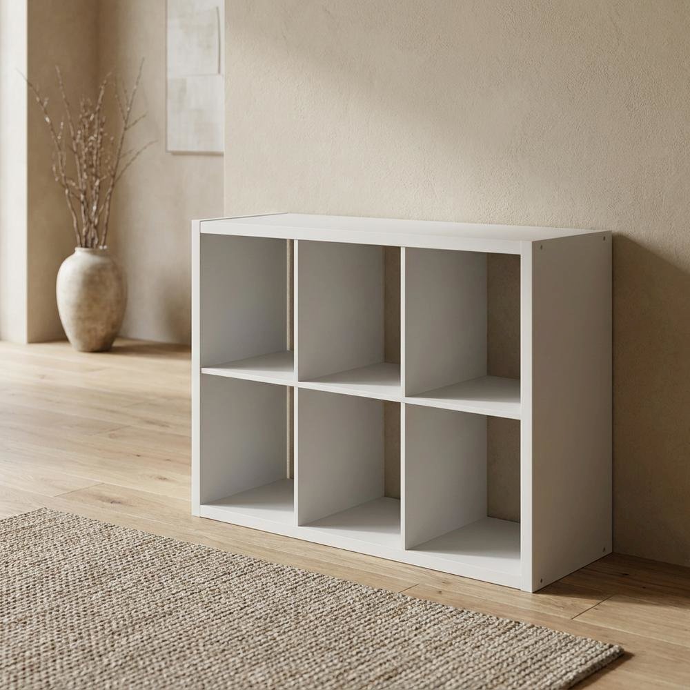 Gray Wood Open Back Closet Storage Organizer Shelf Cabinet Unit. Picture 2