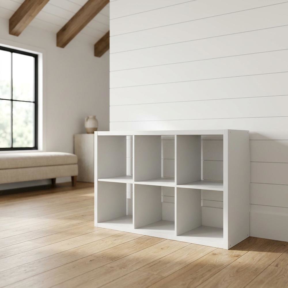 Gray Wood Open Back Closet Storage Organizer Shelf Cabinet Unit. Picture 3