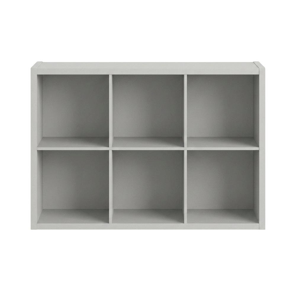 Gray Wood Open Back Closet Storage Organizer Shelf Cabinet Unit. Picture 4