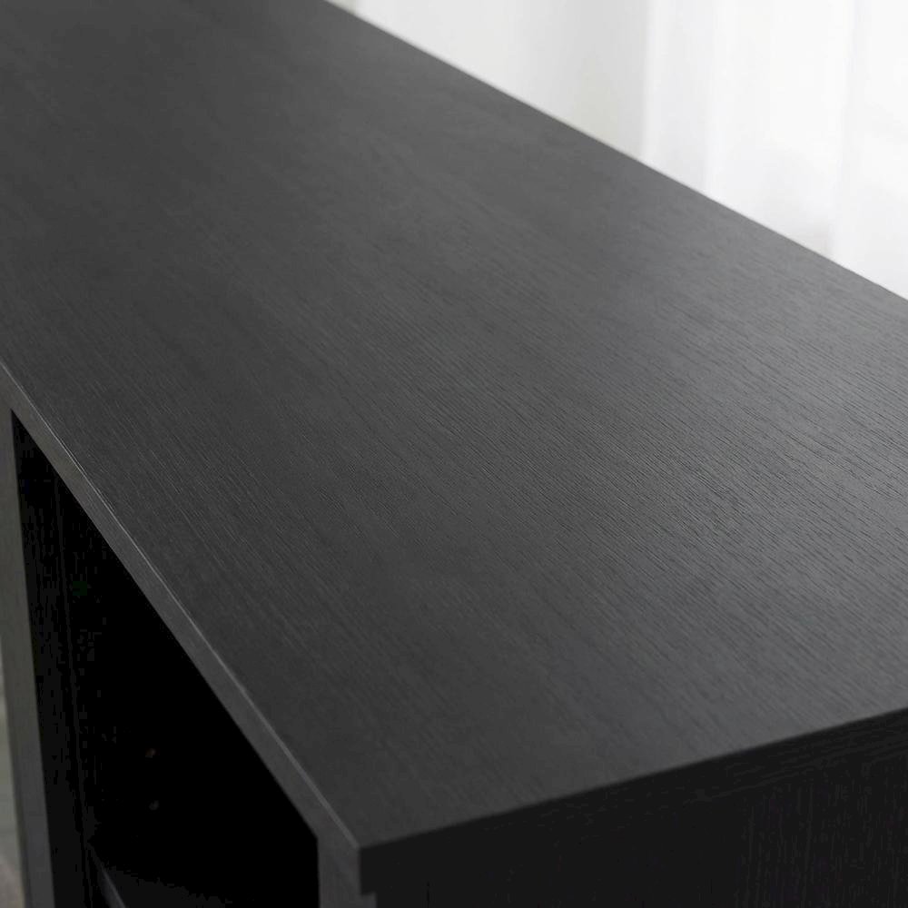 Wood TV stand, fireplace, Americano finish, modern design, multi-functional. Picture 5