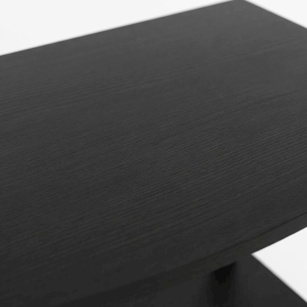 Wooden TV Stand with 3-Tier Height and Storage Cabinet, Blackwood/Black. Picture 5