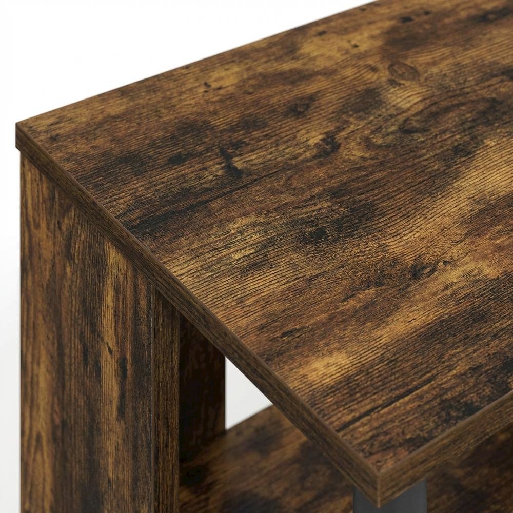 Wooden TV stand with black and amber pine finish for TVs up to 65 inches. Picture 5