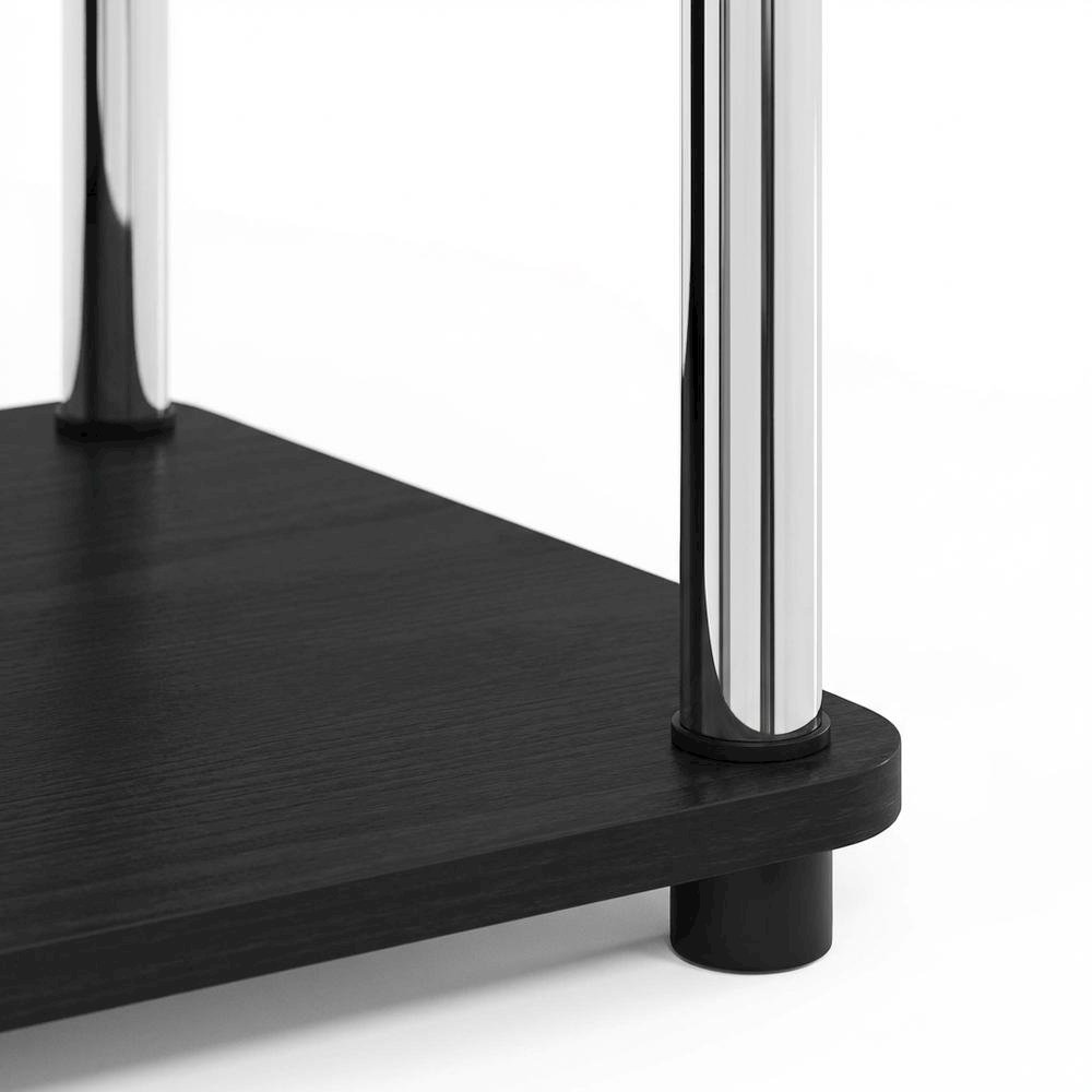 Wood TV stand for up to 55-inch with storage bins, stainless steel accents. Picture 6