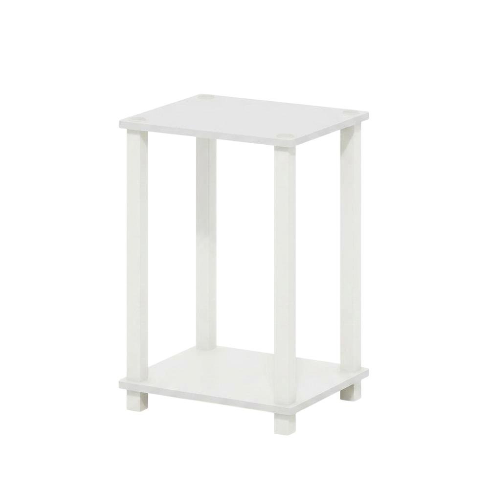 Small White End Table with Contemporary Design and Solid Construction. Picture 1