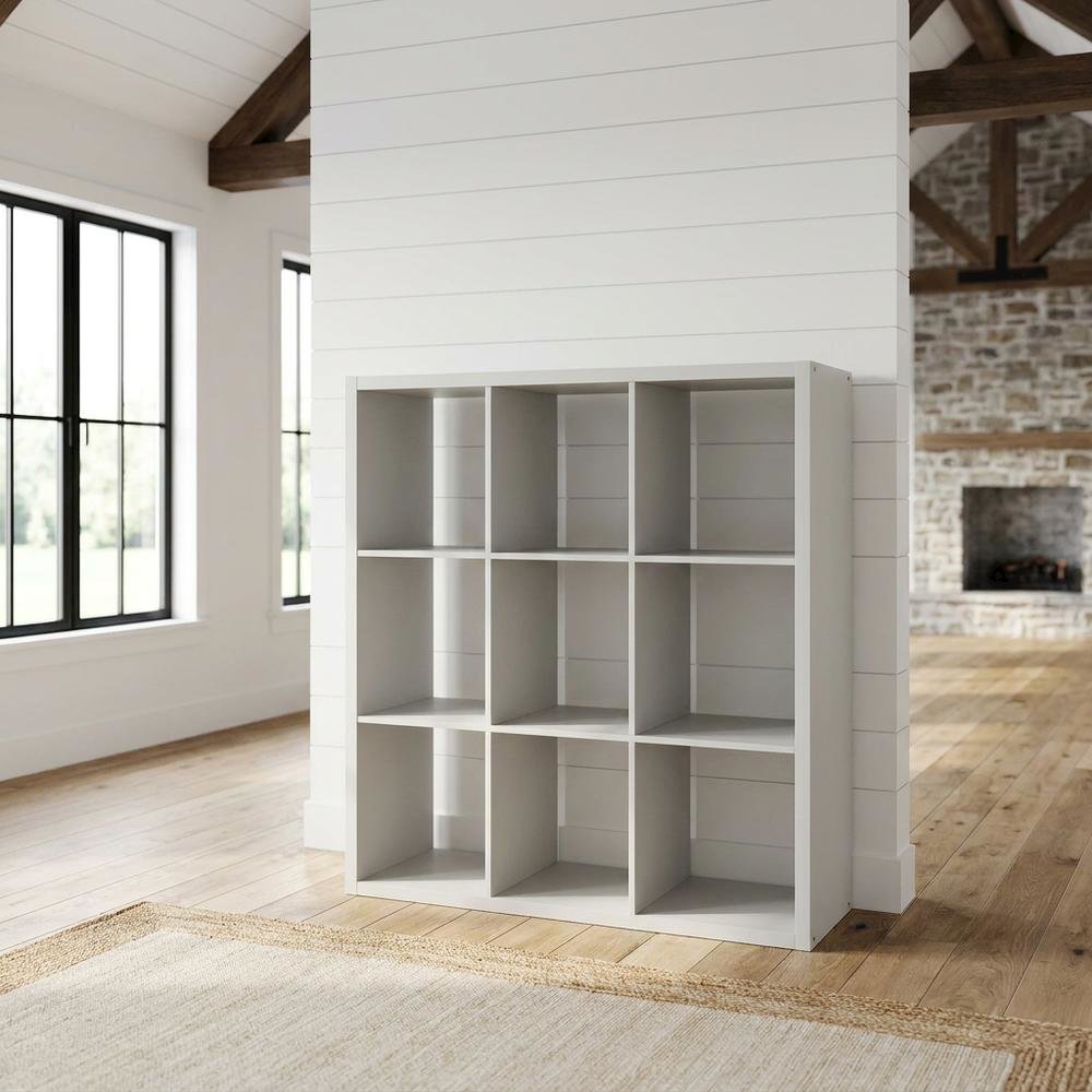 Gray Wood Open Back Wide Closet Organizer Shelf Wardrobe Cabinet. Picture 2