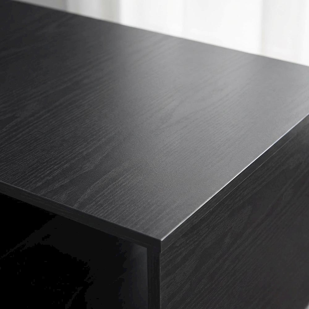 Low Profile TV Stand in Black Wood Finish with Composite Construction. Picture 5