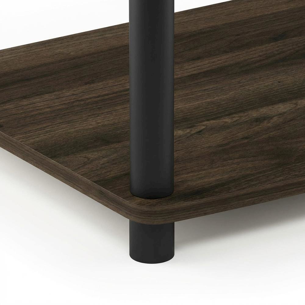 Wooden TV stand with elevated design and no tools required. Picture 6