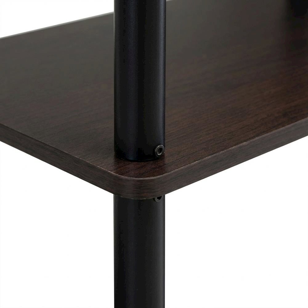 Dark Brown/Black No Tools Entertainment Center with Modern Design. Picture 6