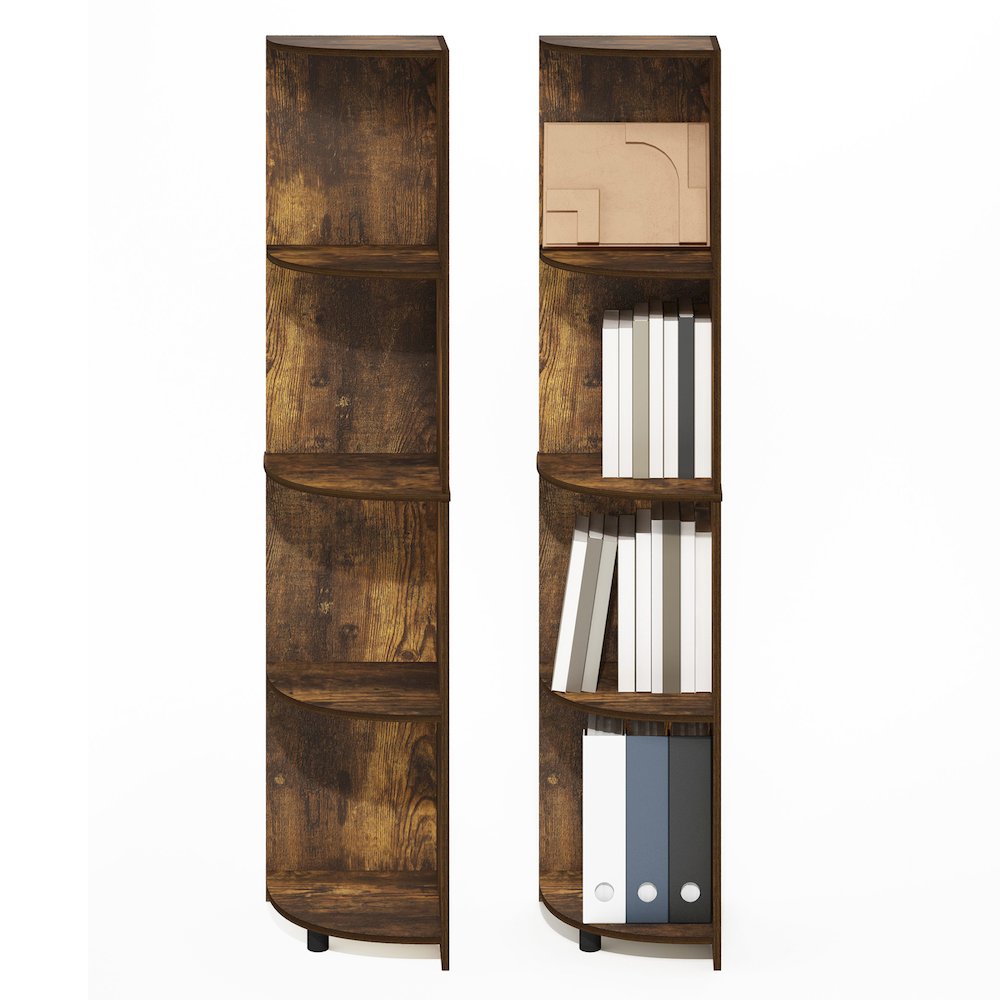 ECON Set of 2, 4-Tier Corner Shelf, Display Rack, Amber Pine. Picture 5