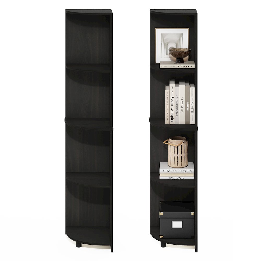 ECON Set of 2, 4-Tier Corner Shelf, Display Rack, Espresso. Picture 5