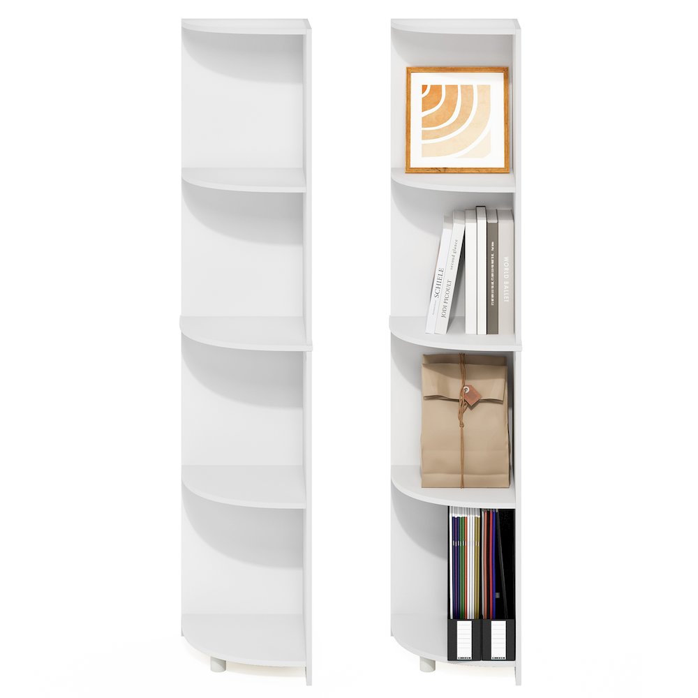 ECON Set of 2, 4-Tier Corner Shelf, Display Rack, White. Picture 5