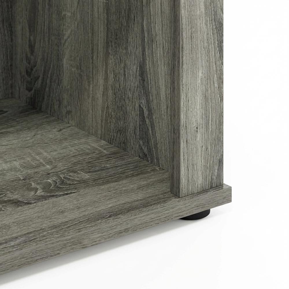 Wood TV Stand with Fireplace and French Oak Grey Finish, Modern Design. Picture 6