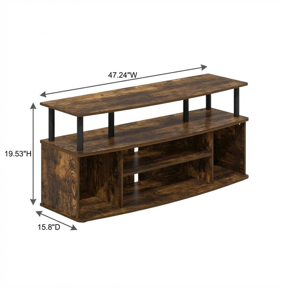 Large entertainment center for up to 55-inch TV in Amber Pine and Black finish. Picture 7
