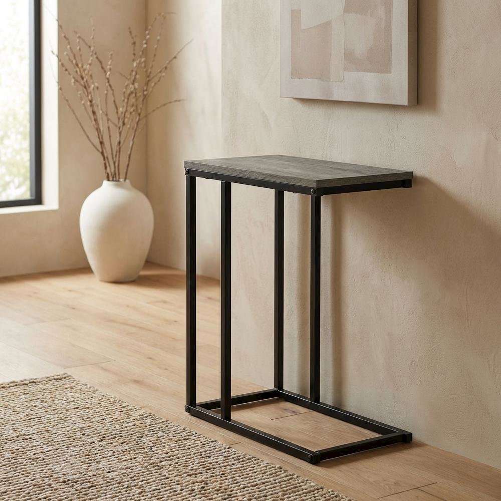 French Oak Grey, Side Table, Quality Build, Durable Wood Frame. Picture 2