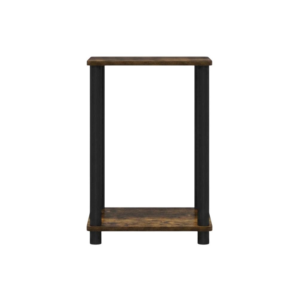 Amber Pine and Black Finish End Table with Modern Design. Picture 4