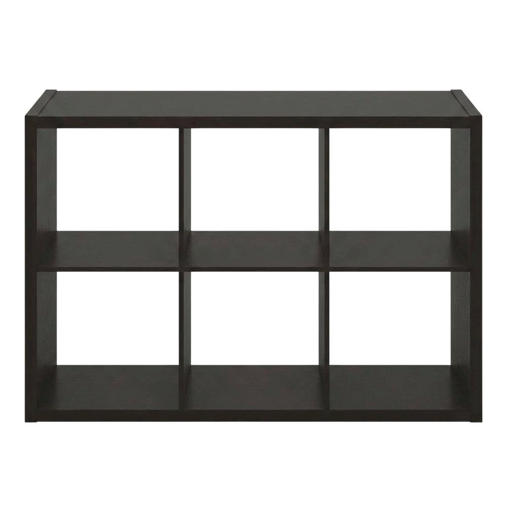 Brown 6-Cube Open Storage Organizer, Modular Shelving Unit. Picture 4