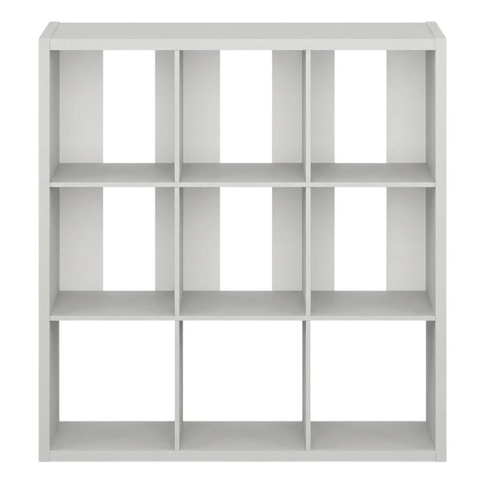 Gray Wood Open Back Wide Closet Organizer Shelf Wardrobe Cabinet. Picture 4